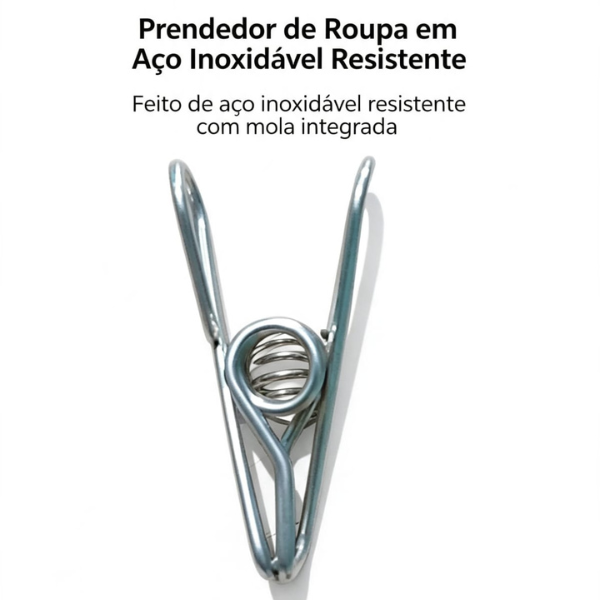 Kit 10 Prendedor De Roupa Inox Original Para Casa Cozinha