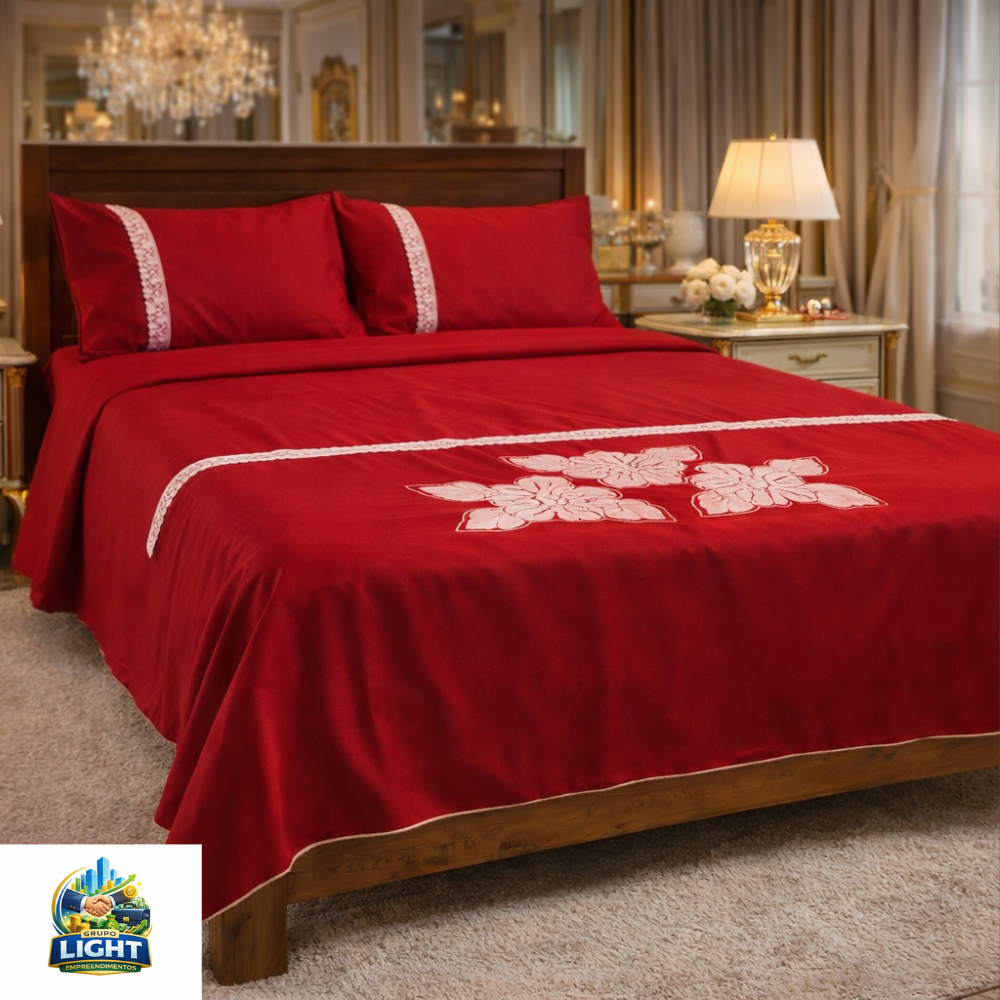 Colcha de Casal Bordada Vira: Elegância e Conforto para Seu Quarto