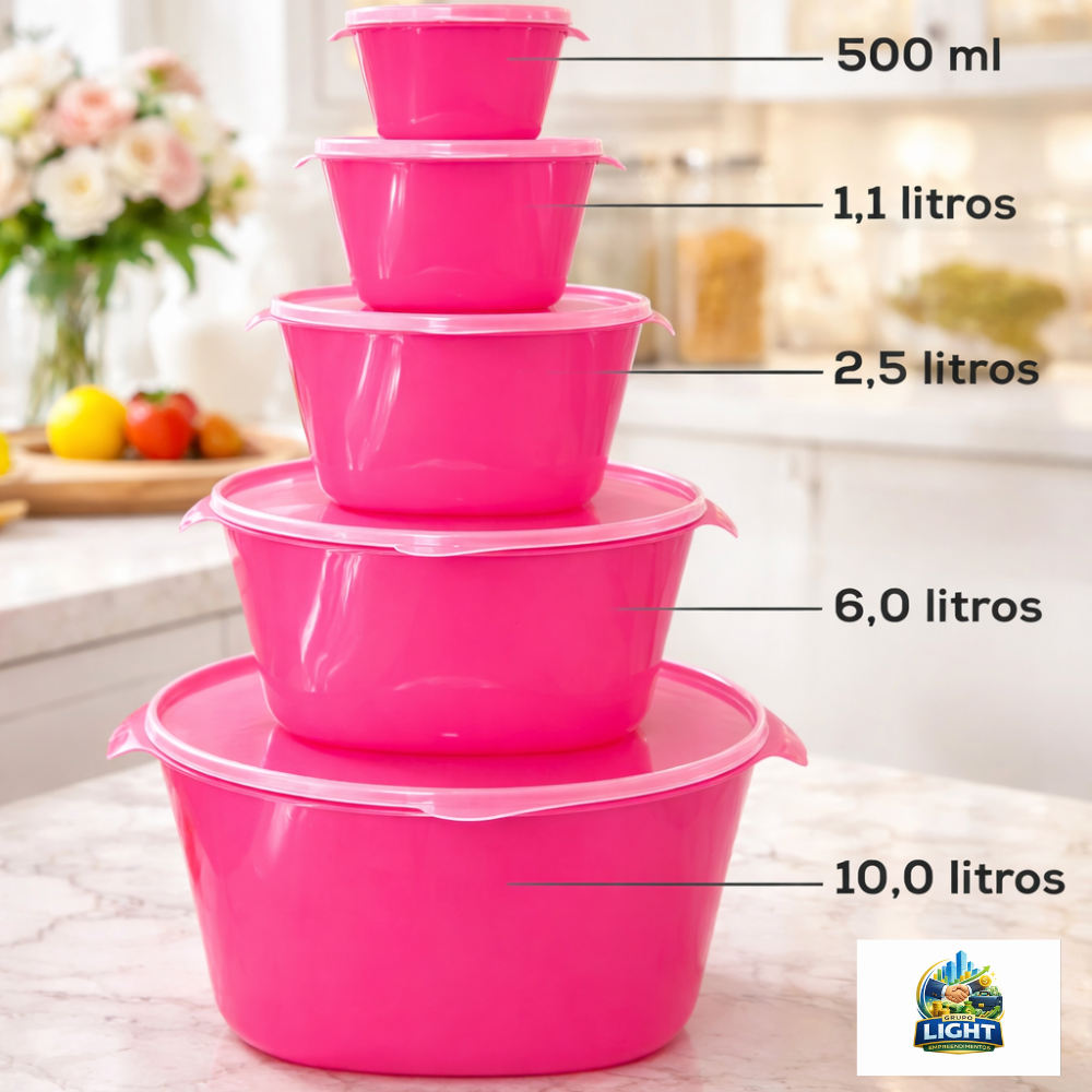 Kit Vasinhas Rubi 5 Peças