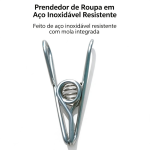 Kit 10 Prendedor De Roupa Inox Original Para Casa Cozinha
