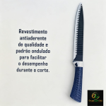 Conjunto de Facas de Revestimento Antiaderente C/ 6 peças de Aço Inoxidável