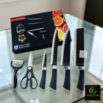 Conjunto de Facas de Revestimento Antiaderente C/ 6 peças de Aço Inoxidável