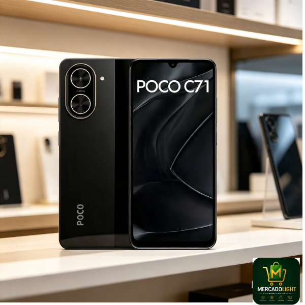 Smartphone Xiaomi Poco C71 Global 128GB 4GB RAM Dual SIM Tela 6.88" - Preto (Caixa Danificada)
